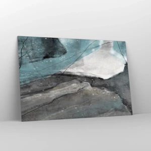 Impression sur verre - Image sur verre - Résumé : roches et glace - 120x80 cm