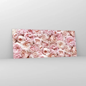 Impression sur verre - Image sur verre - Un lit de roses - 100x40 cm