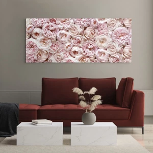 Impression sur verre - Image sur verre - Un lit de roses - 100x40 cm