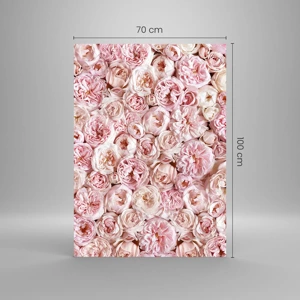 Impression sur verre - Image sur verre - Un lit de roses - 70x100 cm