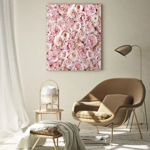 Impression sur verre - Image sur verre - Un lit de roses - 70x100 cm