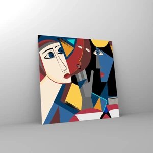 Impression sur verre - Image sur verre - Une conversation entre cubistes - 30x30 cm