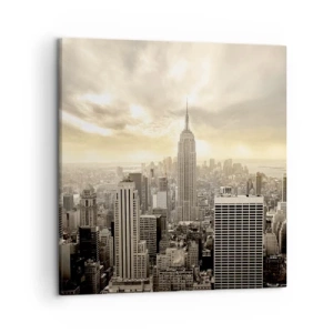 Impression sur toile - Image sur toile - New York tissé de gris - 50x50 cm