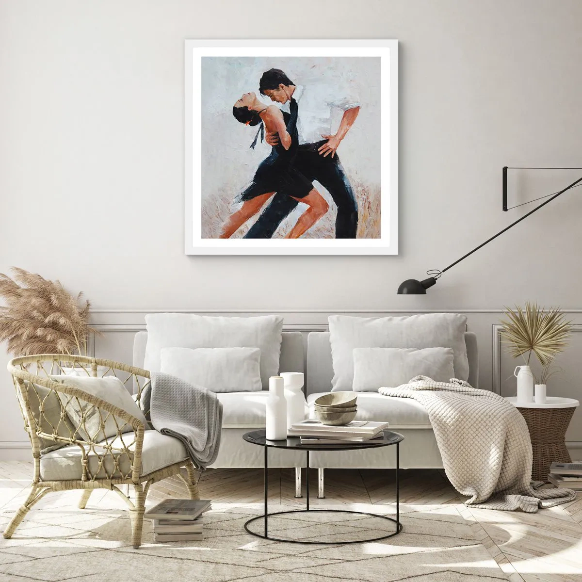 Affiche dans un cadre blanc - Poster - Tango de mes rêves et pensées - 60x60 cm