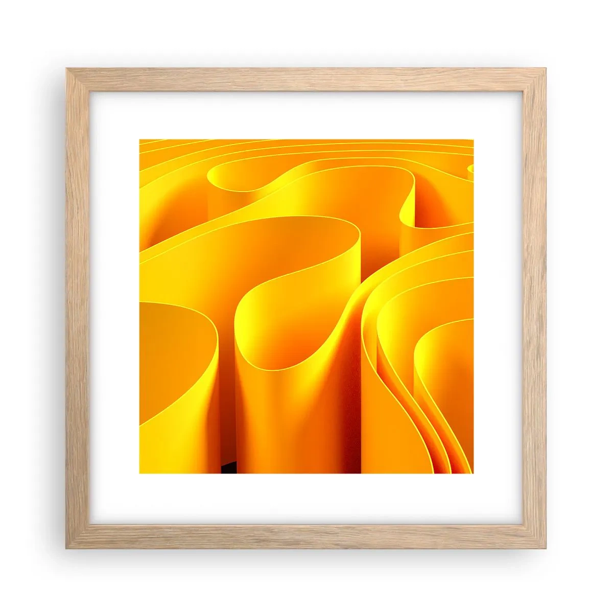 Affiche dans un chêne clair - Poster - Comme les vagues du soleil - 30x30 cm