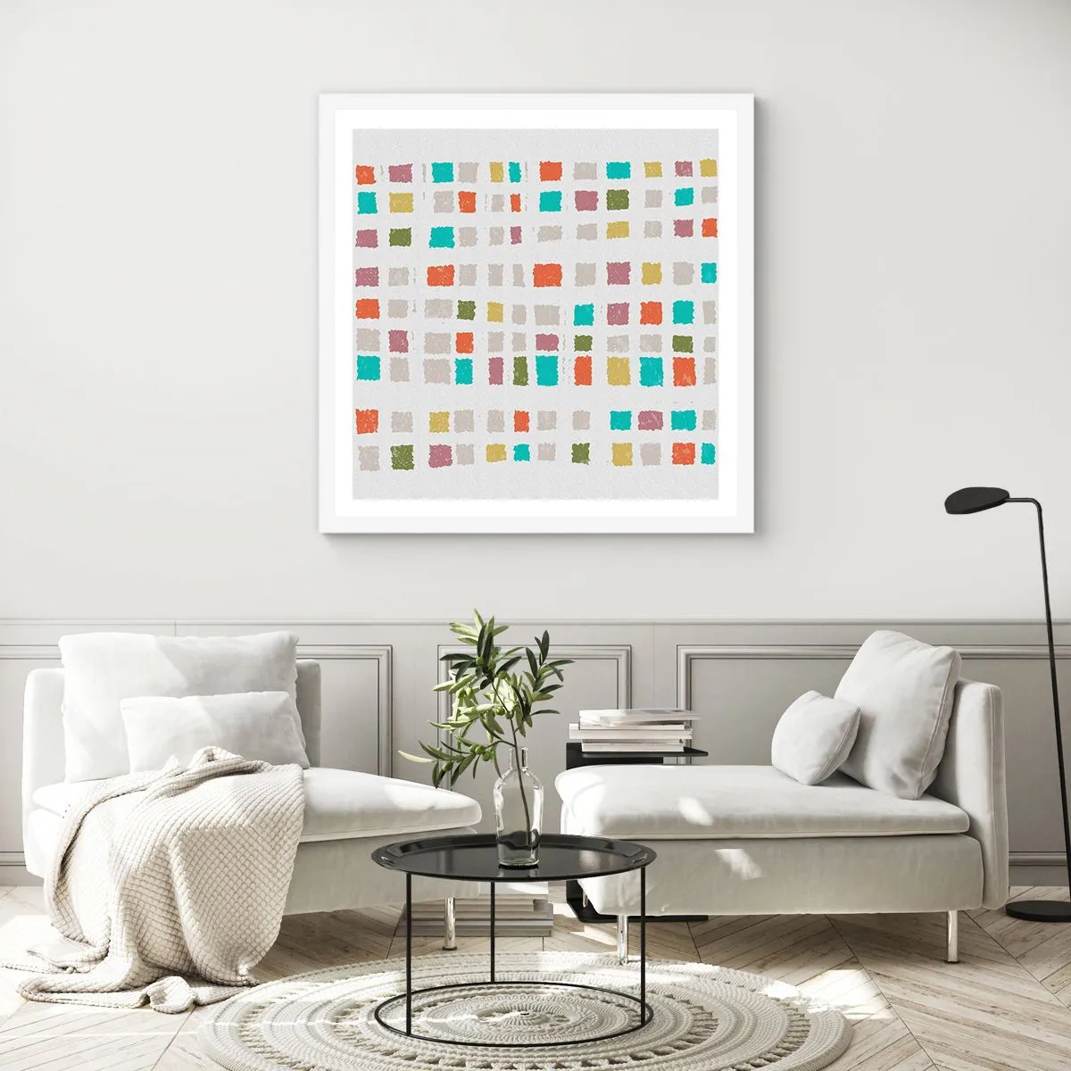 Affiche dans un cadre blanc - Poster - Jeu inconnu - 50x50 cm