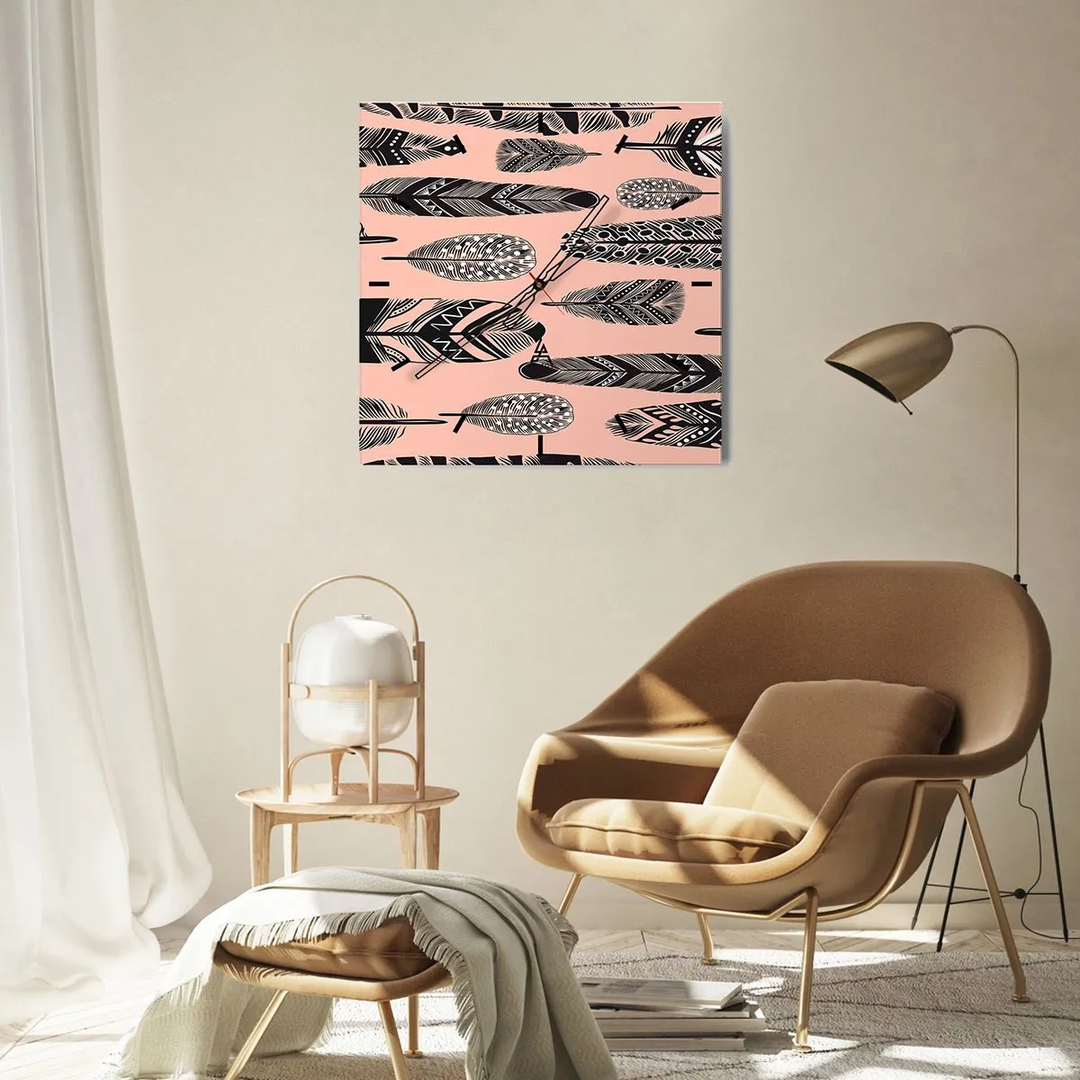 Horloge murale - Pendule murale - Collection indienne - 40x40 cm