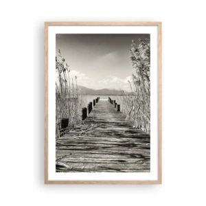 Affiche dans un chêne clair - Poster - Dans le calme de l'herbe - 50x70 cm