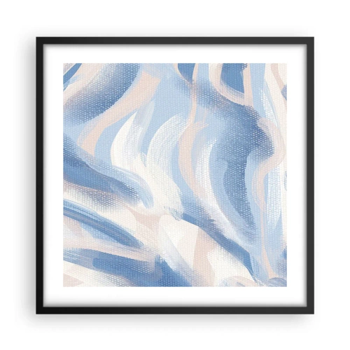 Affiche dans un cadre noir - Poster - Vagues bleues - 50x50 cm