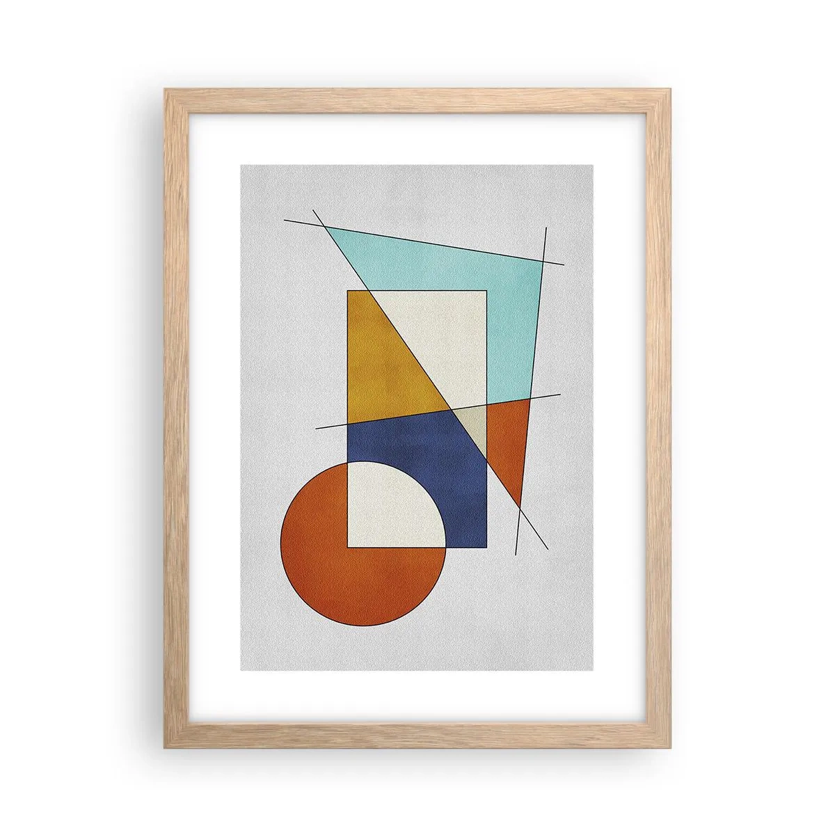 Affiche dans un chêne clair - Poster - Abstraction : plaisir moderniste - 30x40 cm