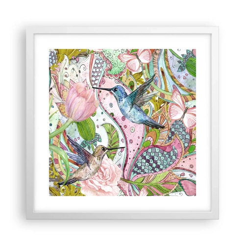 Affiche dans un cadre blanc - Poster - Empêtré dans les vignes - 40x40 cm