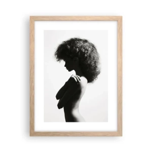 Affiche dans un chêne clair - Poster - Comme une fleur au bout d'une fine tige - 30x40 cm