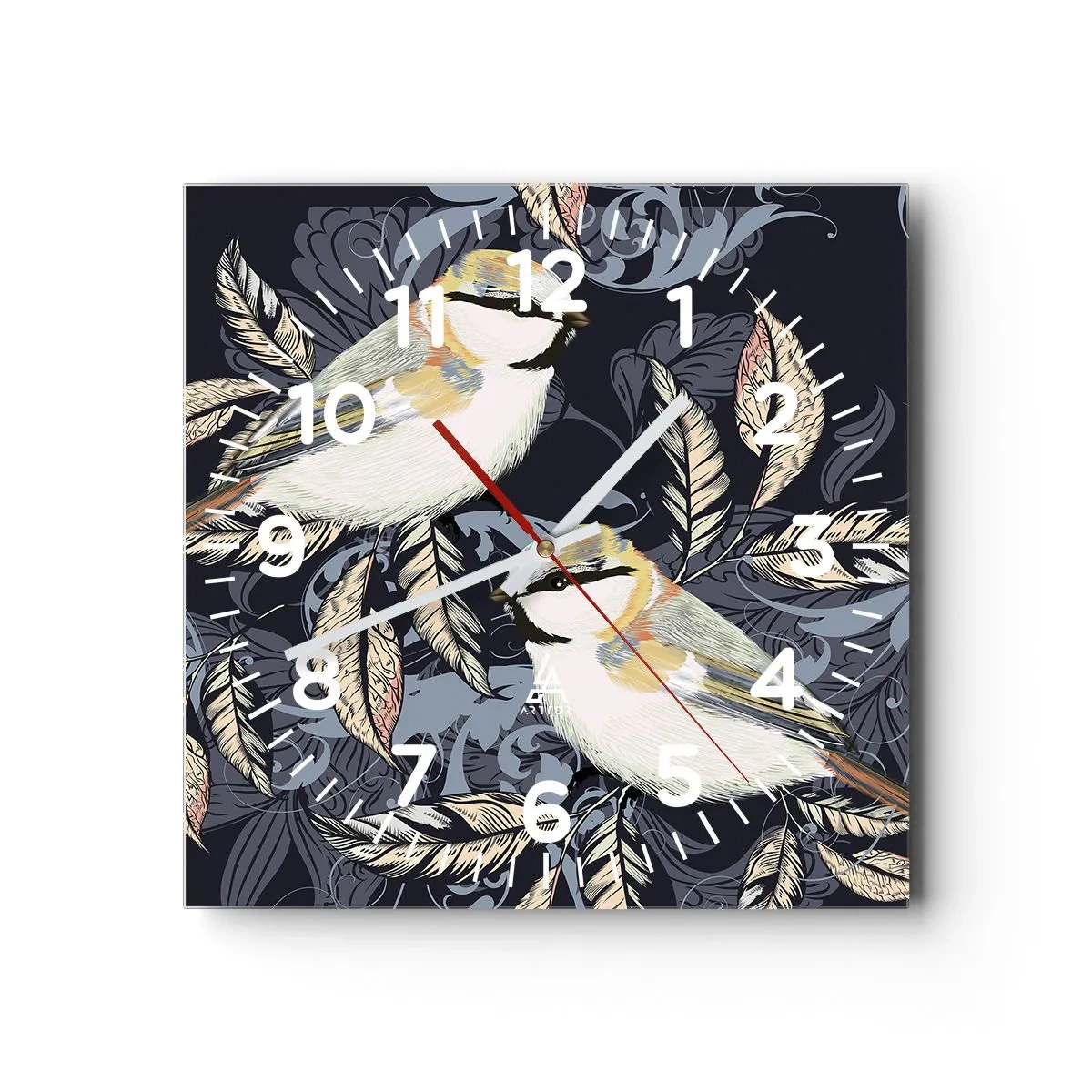 Horloge murale - Pendule murale - Babillement jaune et bleu - 40x40 cm