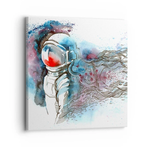 Impression sur toile - Image sur toile - Seul avec l'espace - 30x30 cm