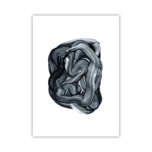 Affiche - Poster - Composition abstraite de coups de pinceau en noir et blanc - 50x70cm - Ce n'est pas si simple - Décoration murale moderne pour le salon et la chambre ARTTOR