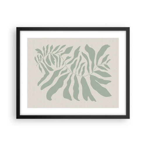 Affiche dans un cadre noir - Poster - Brindille d'émeraude - 50x40 cm