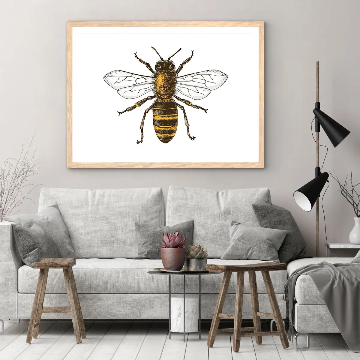 Affiche dans un chêne clair - Poster - Belle et bonne - 40x30 cm