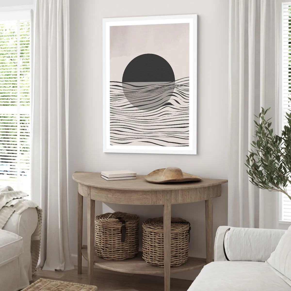 Affiche dans un cadre blanc - Poster - Demi composition - 70x100 cm