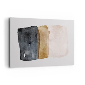 Impression sur toile - Image sur toile - Une composition minimaliste de trois rectangles aux tons terreux. - 100x70cm - Composition de couleurs de la terre - Décoration murale moderne pour le salon et la chambre ARTTOR