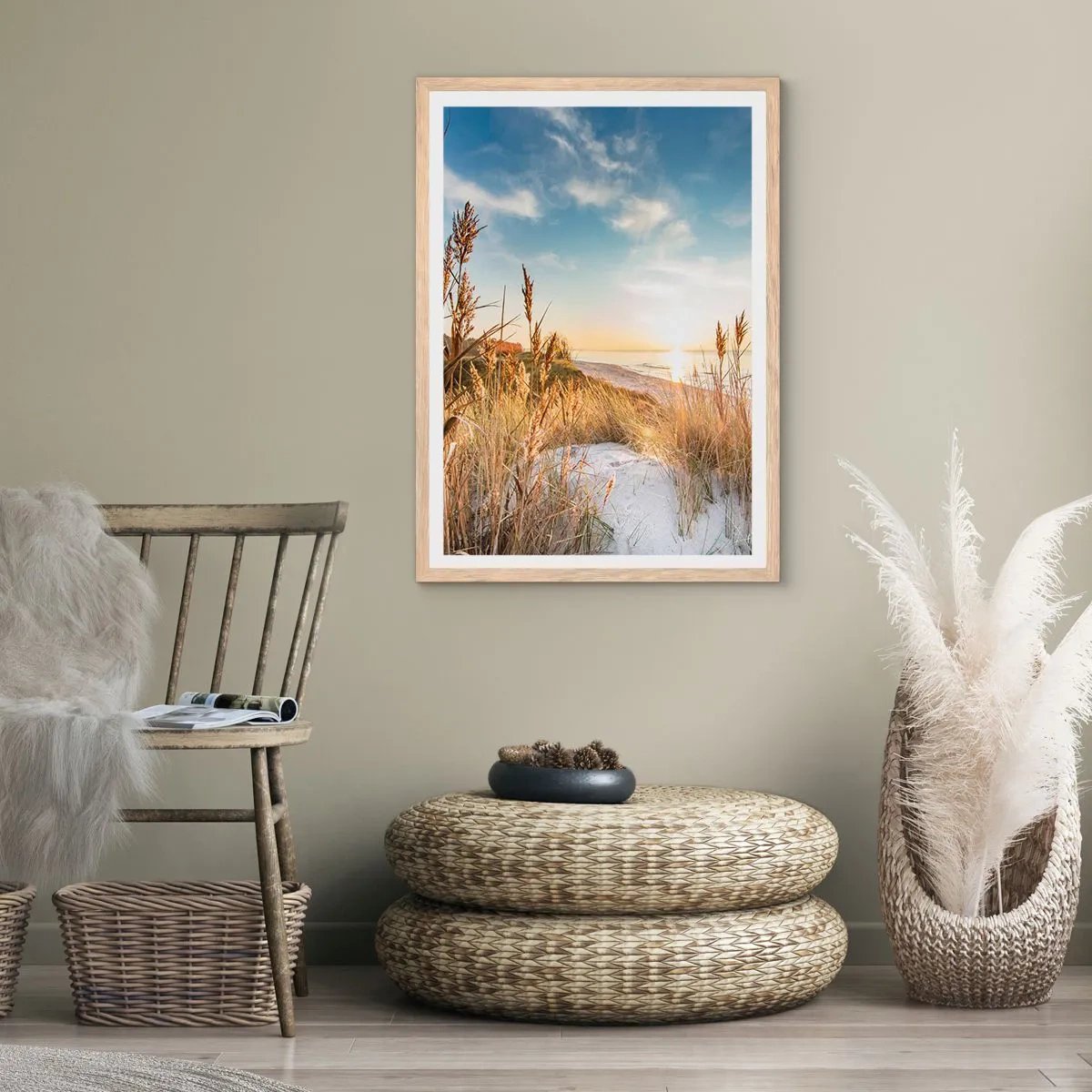 Affiche dans un chêne clair - Poster - Plage du nord - 70x100 cm
