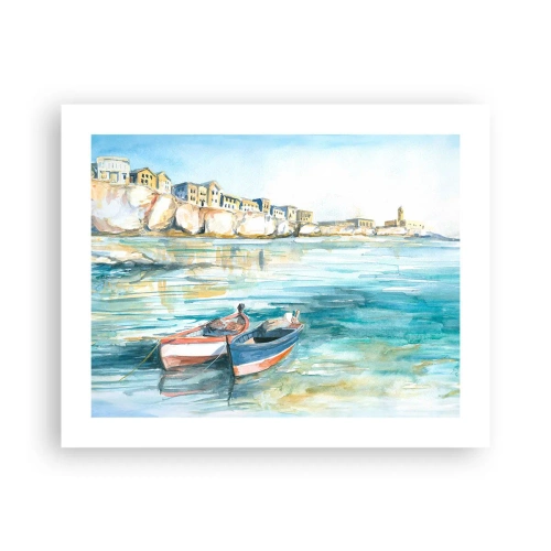 Affiche - Poster - Paysage dans l'azur - 50x40 cm