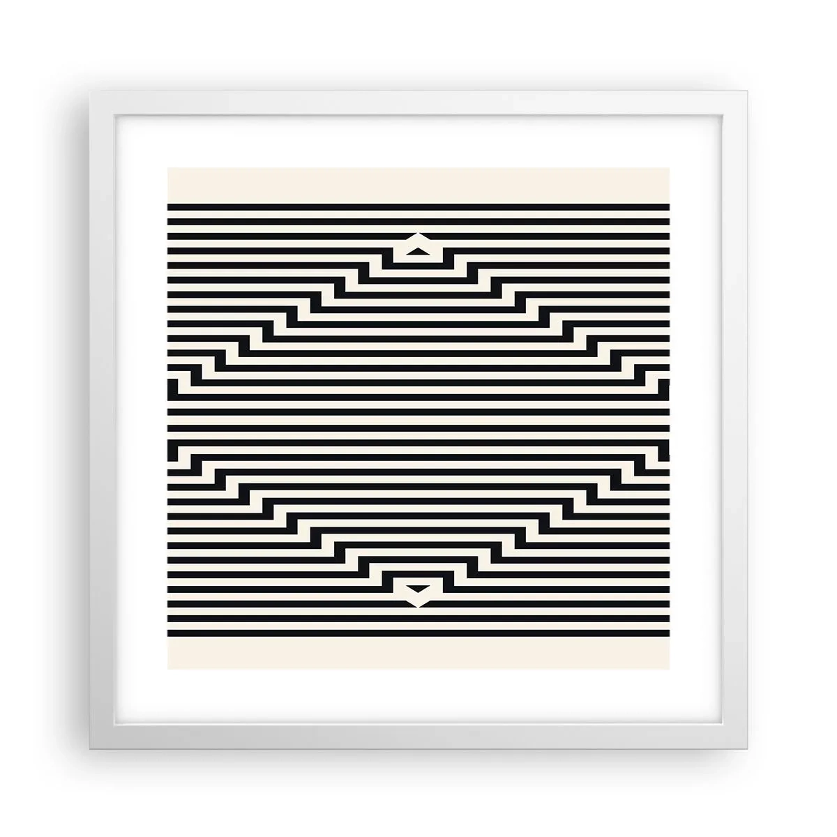 Affiche dans un cadre blanc - Poster - Illusion géométrique - 40x40 cm
