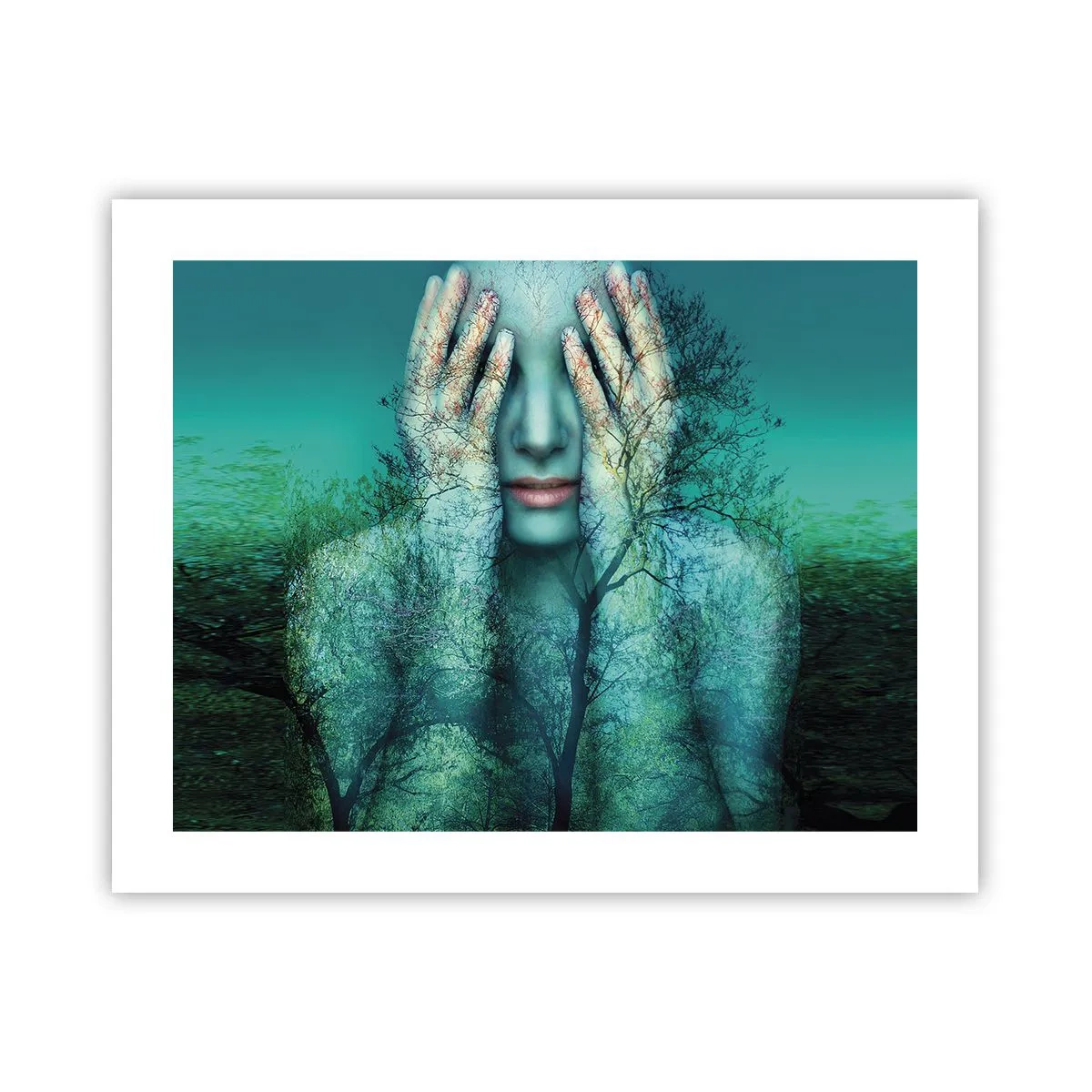 Affiche - Poster - immergé dans l'azur - 50x40 cm