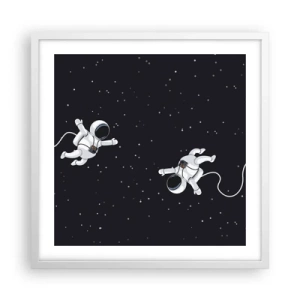 Affiche dans un cadre blanc - Poster - Sortie cosmique - 50x50 cm