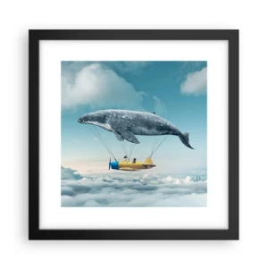 Affiche dans un cadre noir - Poster - Pourquoi pas? - 30x30 cm