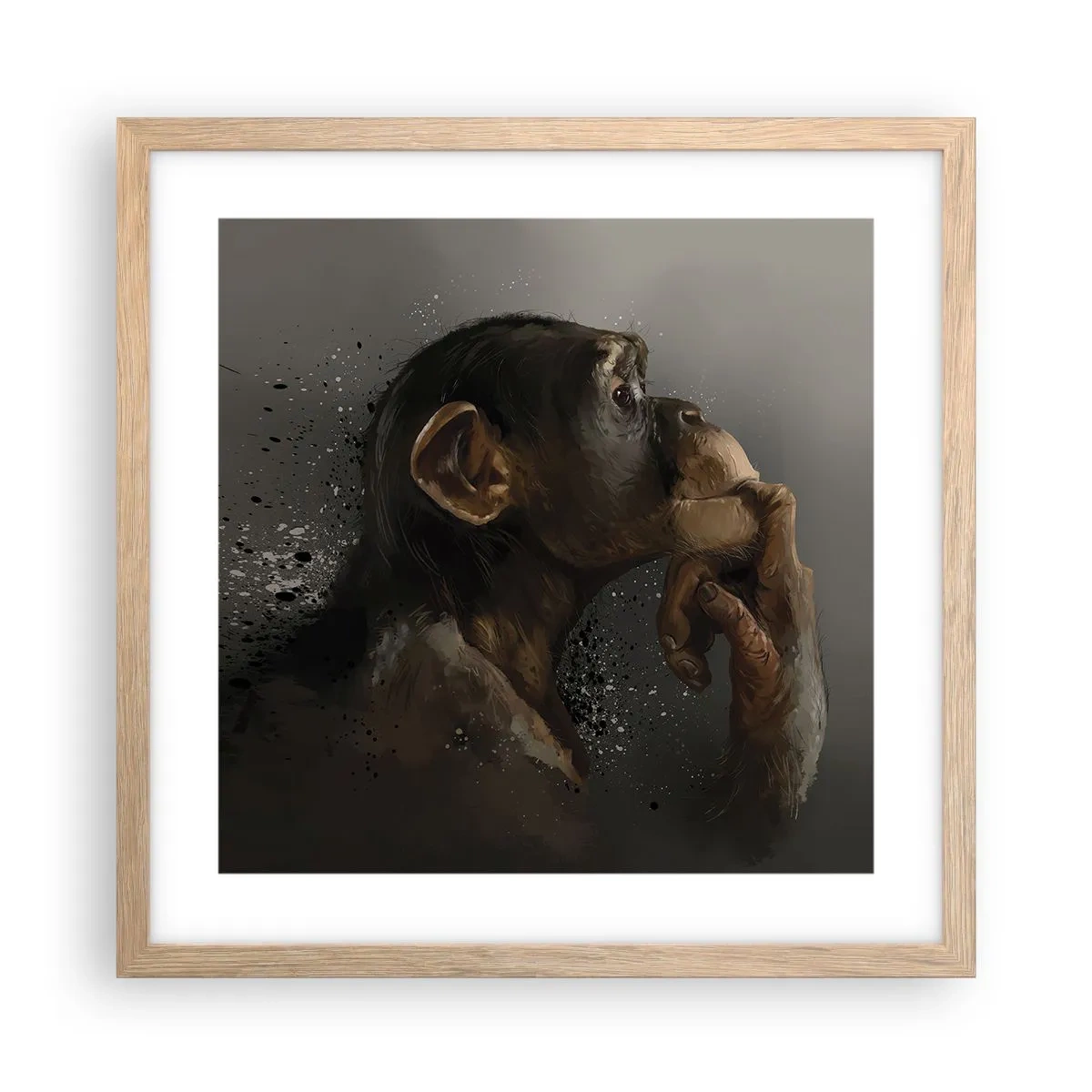 Affiche dans un chêne clair - Poster - Certainement un penseur - 40x40 cm