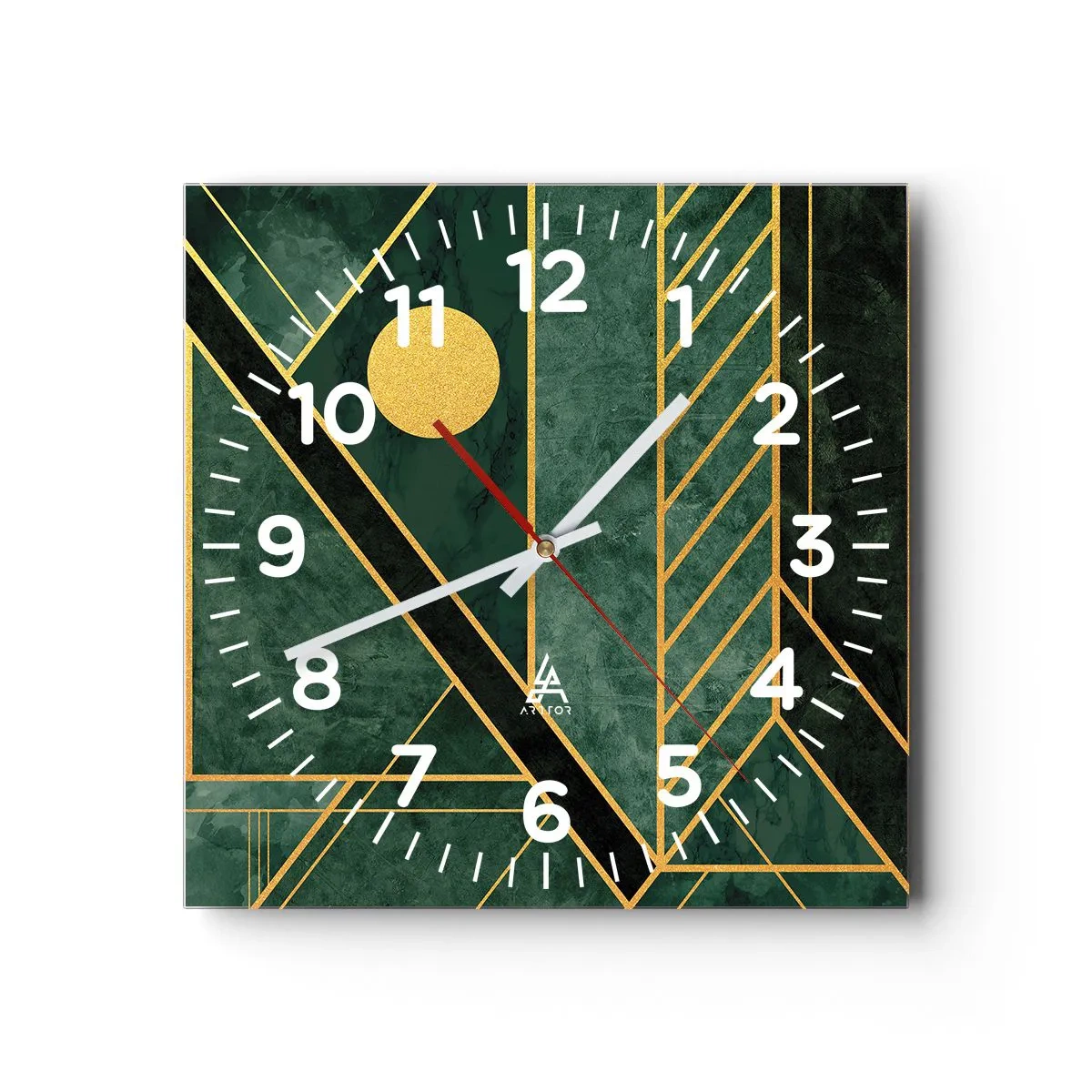 Horloge murale - Pendule murale - Dynamique or et azur - 30x30 cm