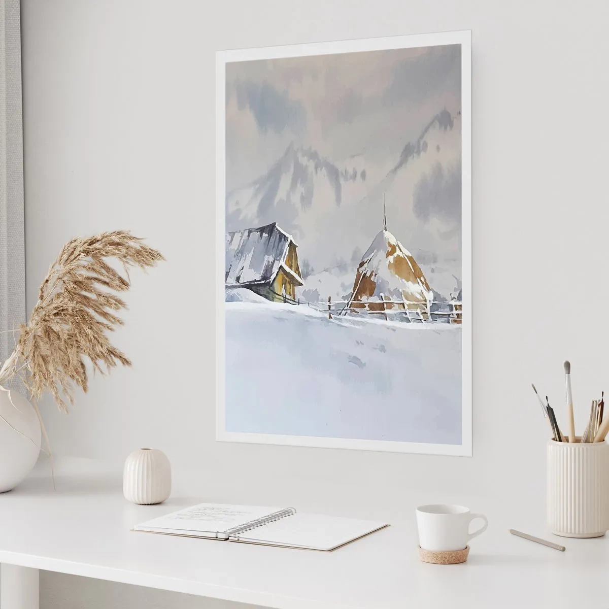 Affiche - Poster - Dans une vallée enneigée - 61x91 cm