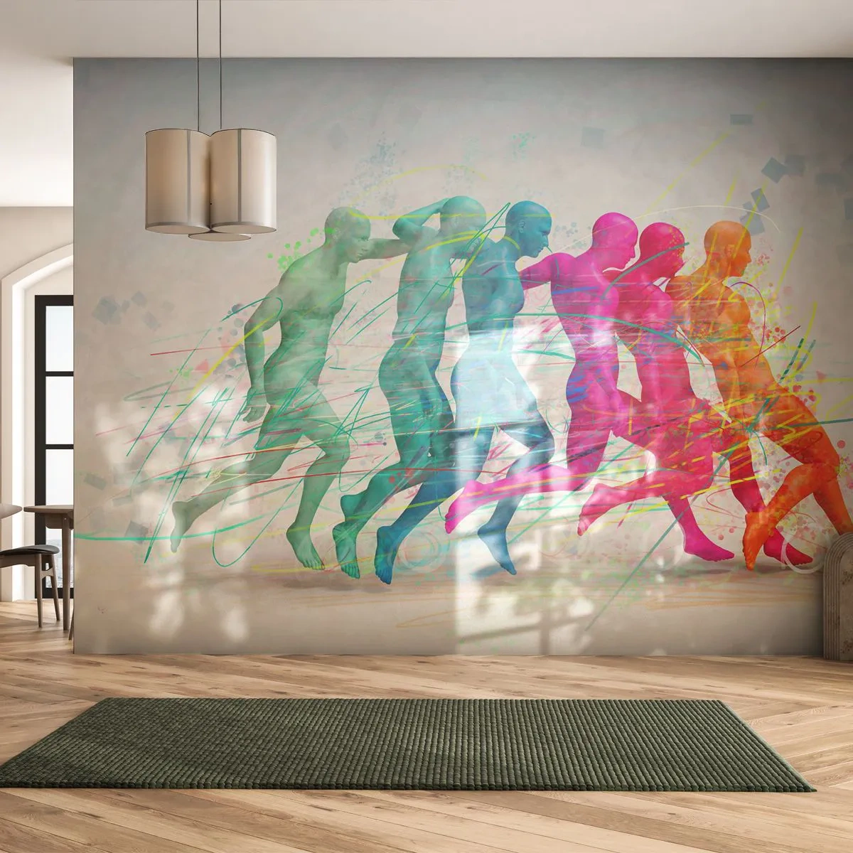 Papier Peint Autocollant Deluxe Sticker - Harmonie du mouvement - Abstraction, Homme, sport - 250x175 cm