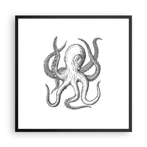 Affiche dans un cadre noir - Poster - Dansant avec les vagues - 60x60 cm