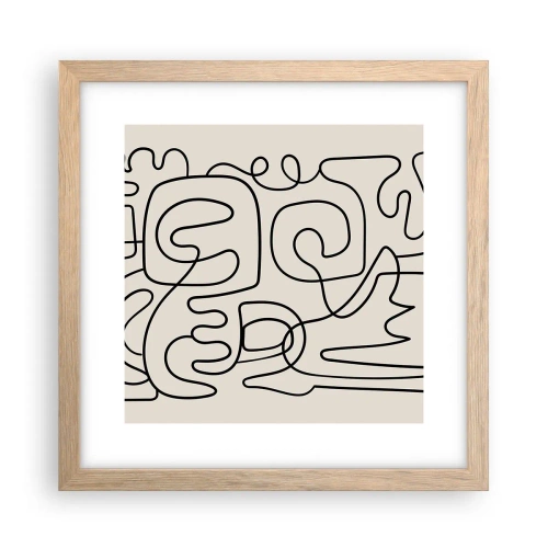 Affiche dans un chêne clair - Poster - Suivez les indices - 30x30 cm