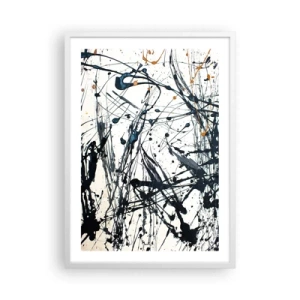 Affiche dans un cadre blanc - Poster - Abstraction expressionniste - 50x70 cm