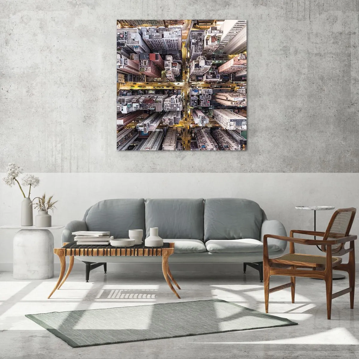 Impression sur verre - Image sur verre - Salutations de Hong-Kong - 40x40 cm