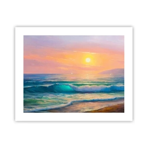 Affiche - Poster - Le chant turquoise des vagues - 50x40 cm