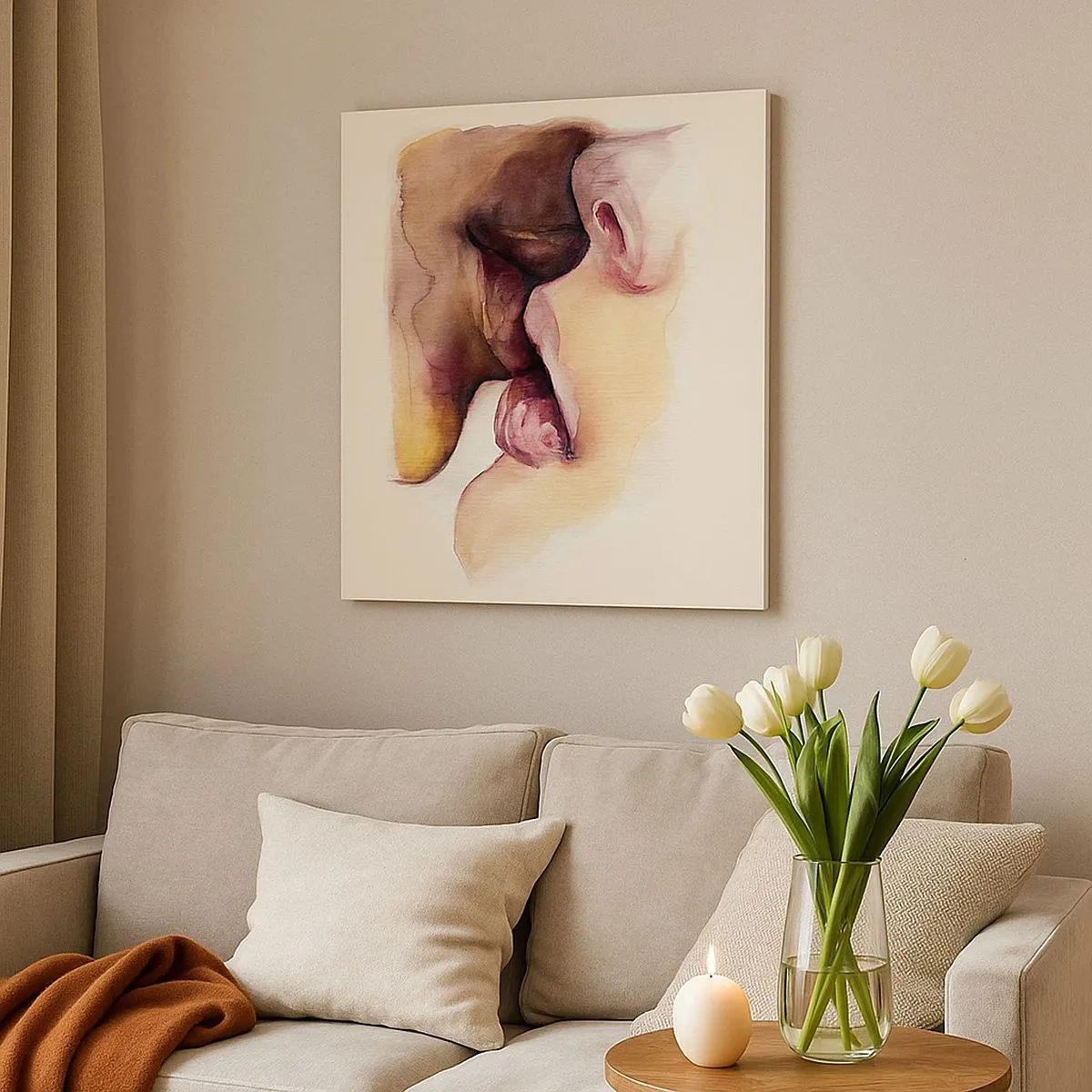 Impression sur toile - Image sur toile - Comme le jour et la nuit, la terre et le ciel - 30x30 cm