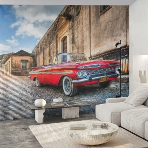 Papier Peint Photo Premium Sand - Émotions cubaines - Automobile, Voiture, Cuba - 200x140 cm
