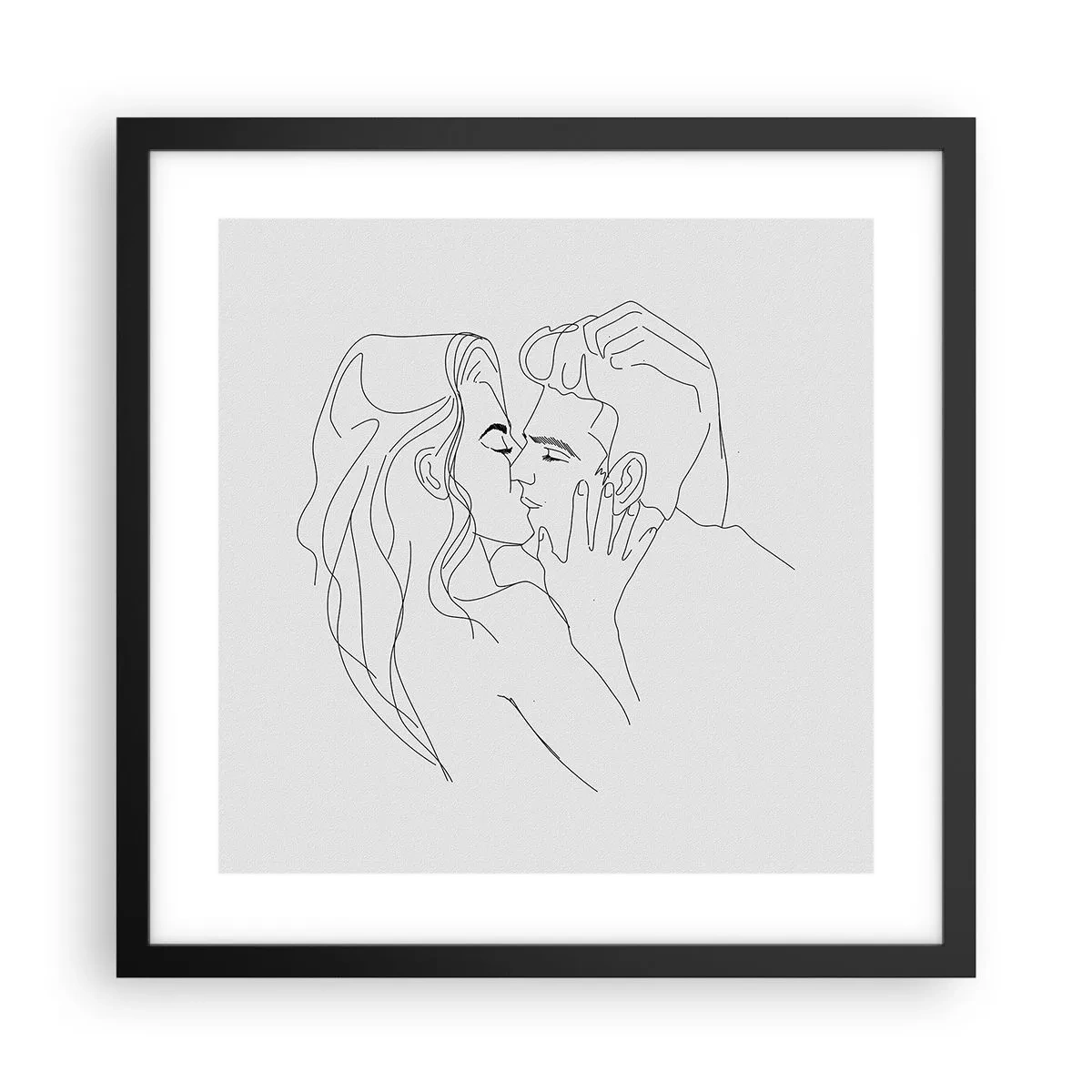 Affiche dans un cadre noir - Poster - La même ligne - 40x40 cm