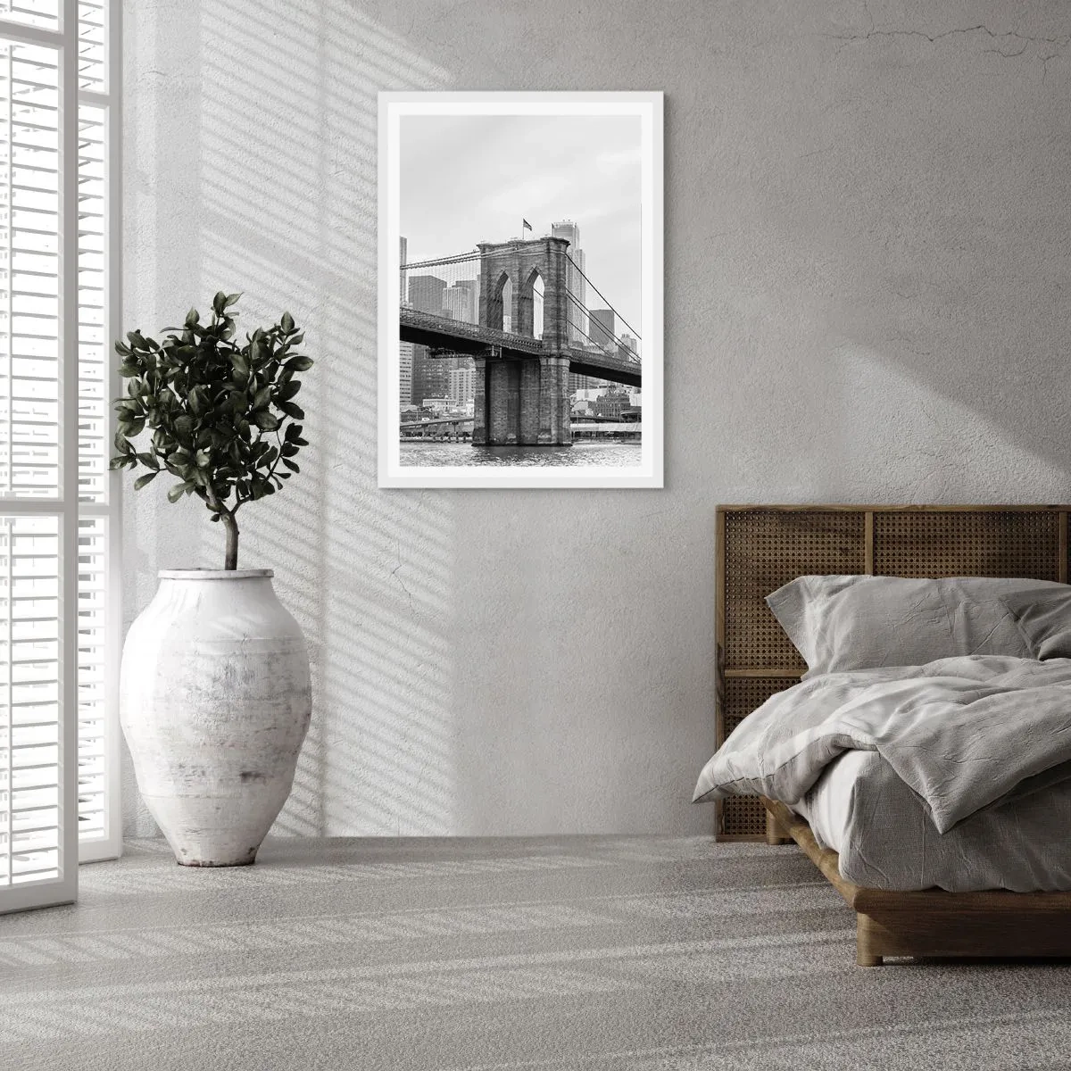 Affiche dans un cadre blanc - Poster - Climat New-Yorkais - 61x91 cm
