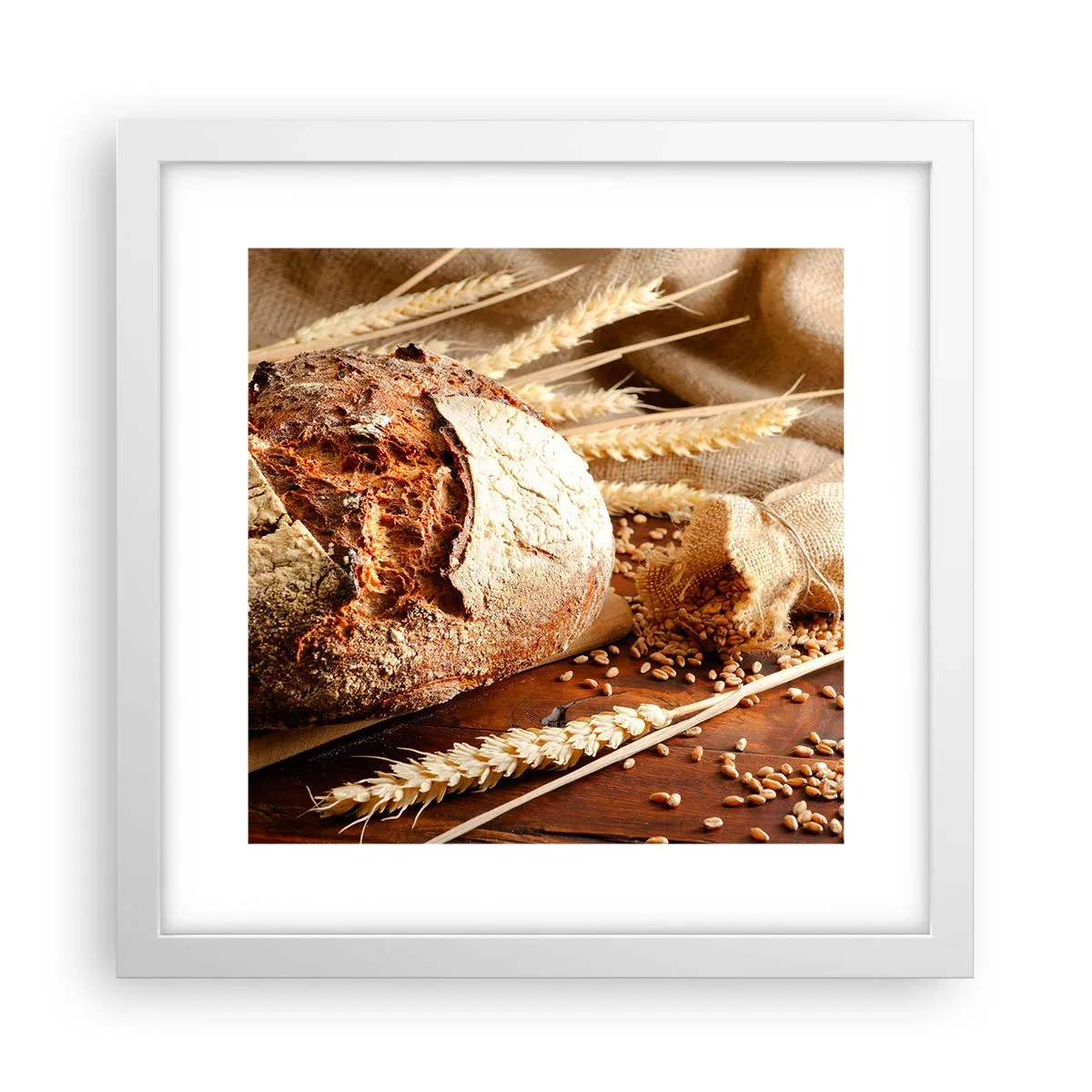 Affiche dans un cadre blanc - Poster - Appétissant, parfumé, croquant - 30x30 cm