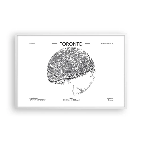 Affiche dans un cadre blanc - Poster - Anatomie de Toronto - 91x61 cm