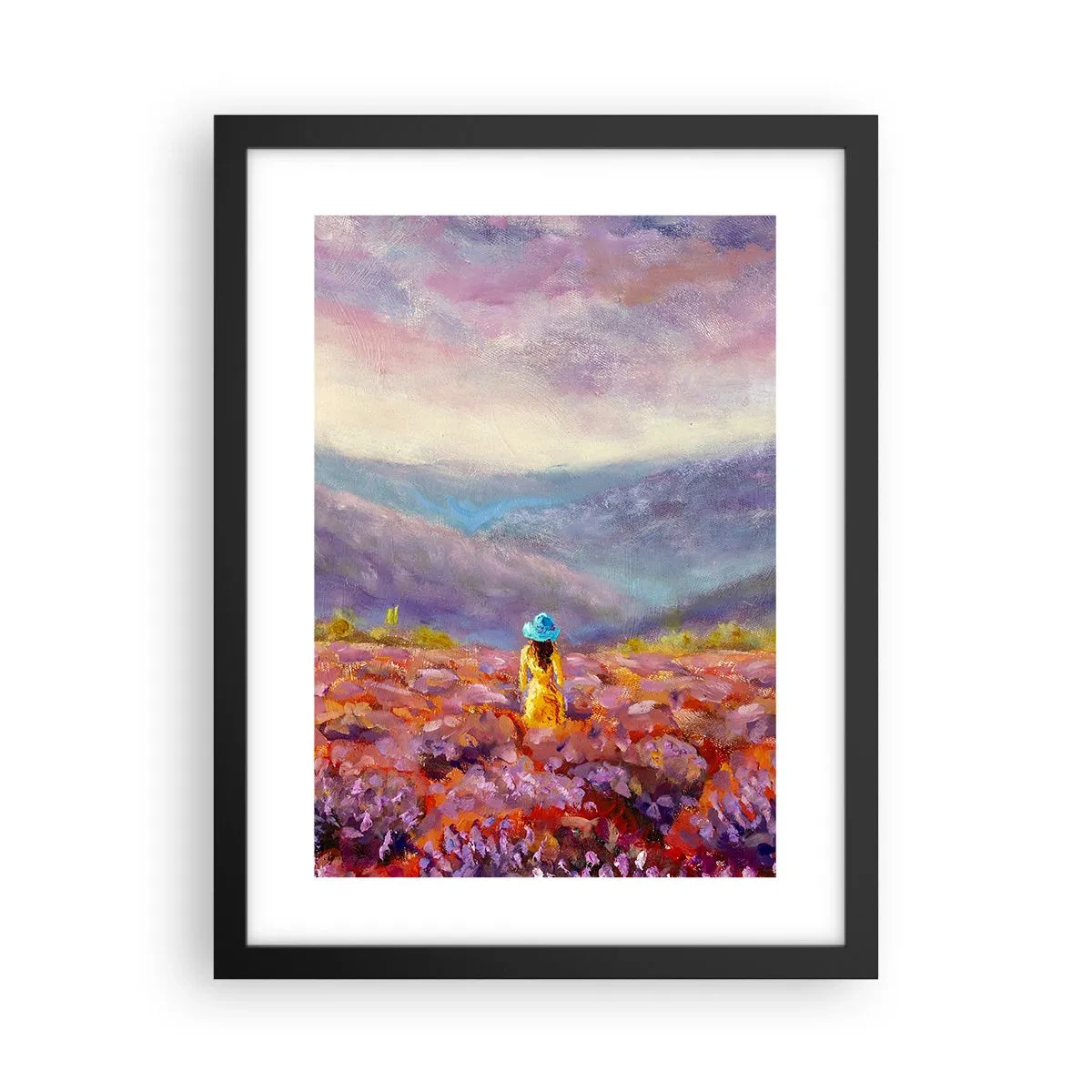 Affiche dans un cadre noir - Poster - Dans un monde lavande - 30x40 cm