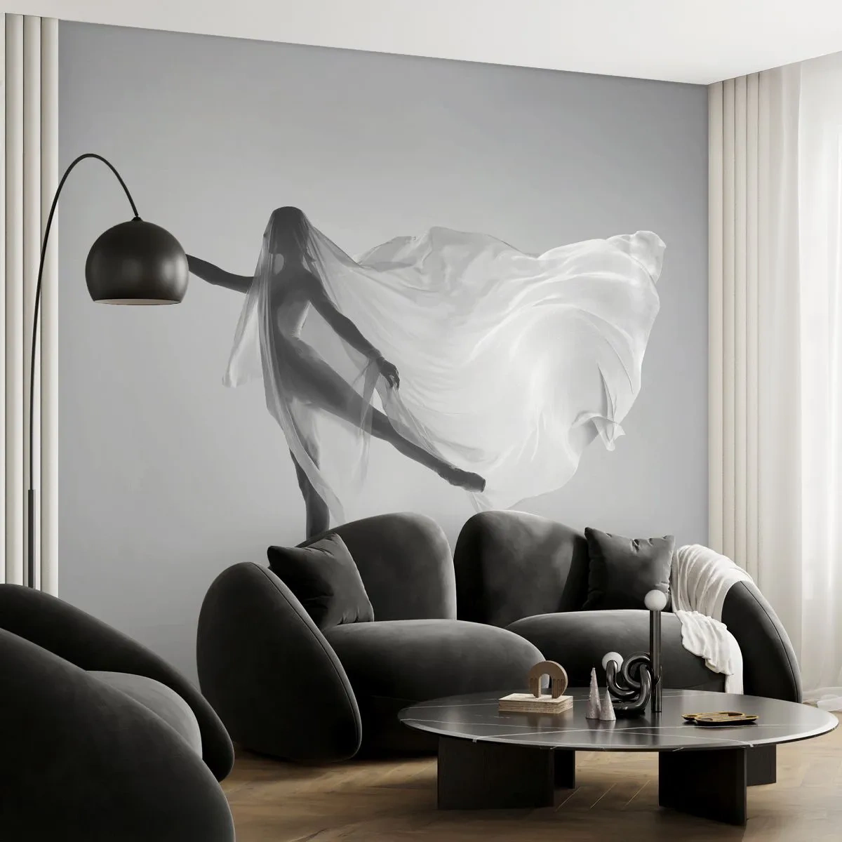 Papier Peint Photo Premium Sand - Légèreté et grâce - Femme, Danse, Modèle - 400x280 cm