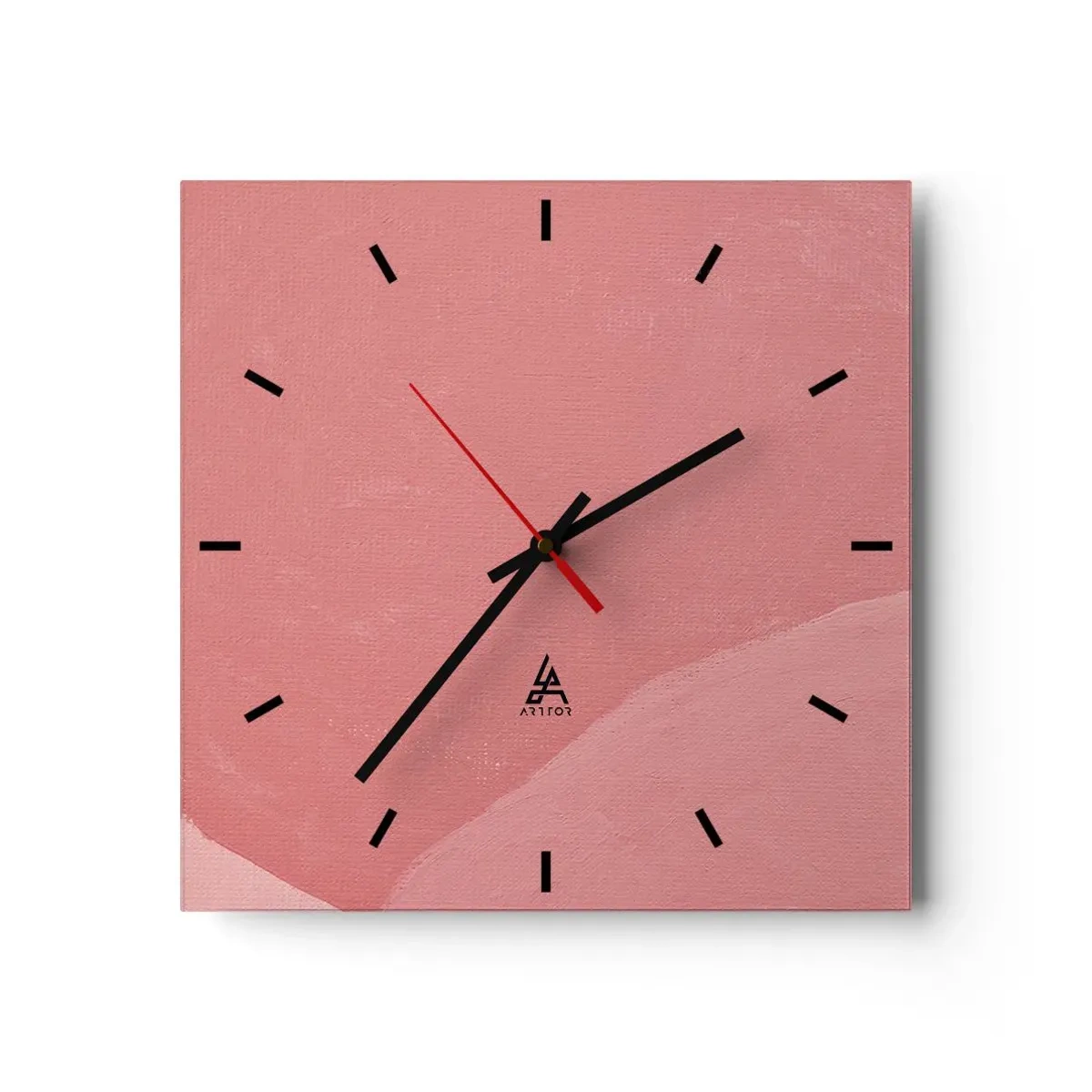 Horloge murale - Pendule murale - Composition organique en rose - 40x40 cm
