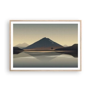 Affiche dans un chêne clair - Poster - Reflet de miroir - 100x70 cm