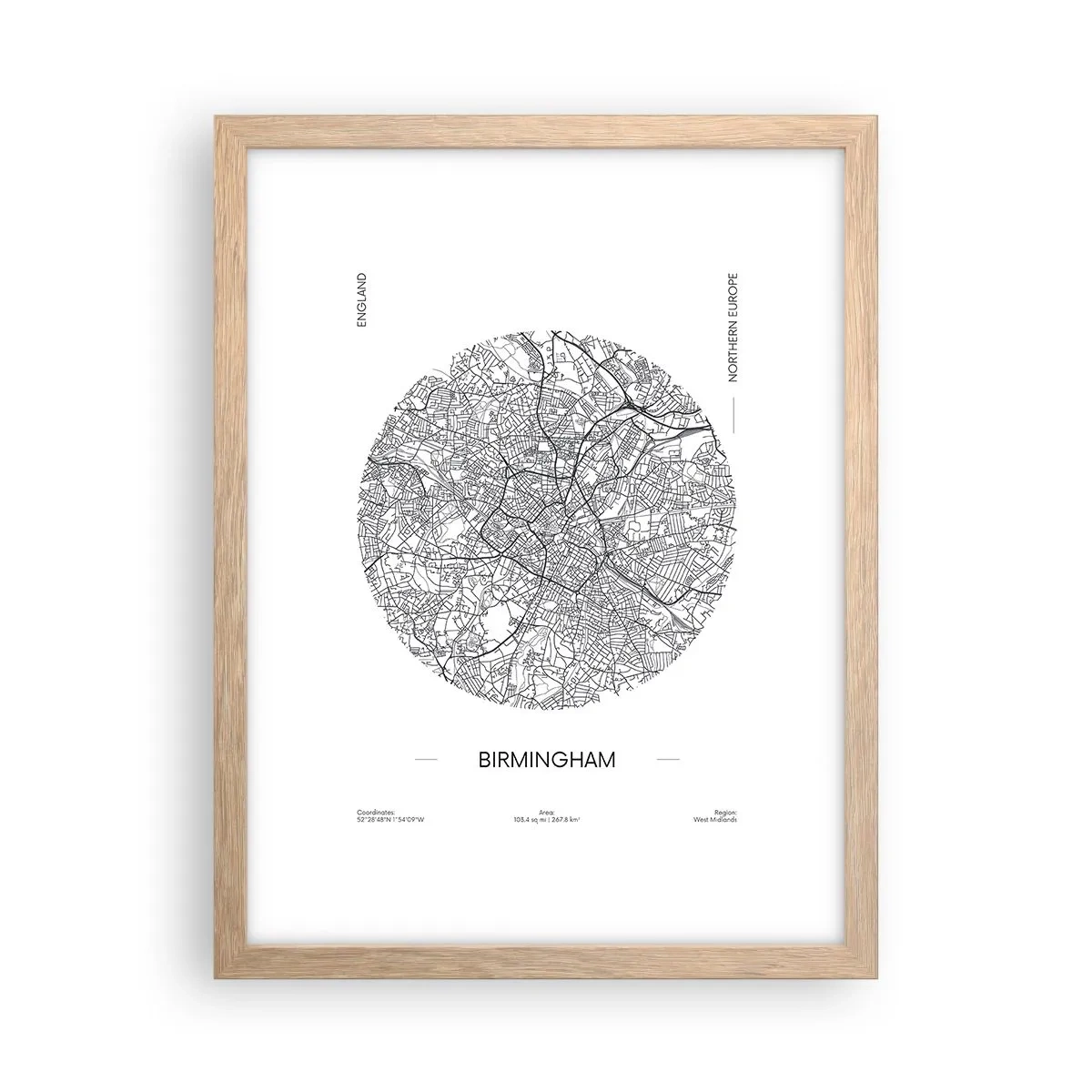 Affiche dans un chêne clair - Poster - Anatomie de Birmingham - 30x40 cm