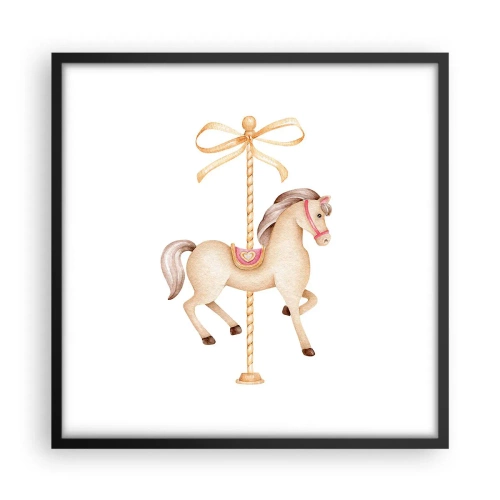 Affiche dans un cadre noir - Poster - Un trot gracieux - 50x50 cm